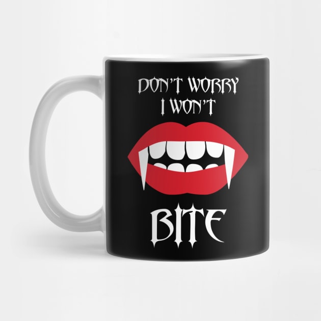 Happy Halloween Trick Or Treat Vampire Fangs I Wont Bite by Gothic Rose Designs